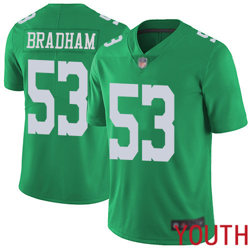 Youth Philadelphia Eagles #53 Nigel Bradham Limited Green Rush Vapor Untouchable NFL Jersey Football->youth nfl jersey->Youth Jersey